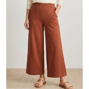 Kit and Ace Women Rust Brown Wide Leg High Waisted Trousers Pants Size 0